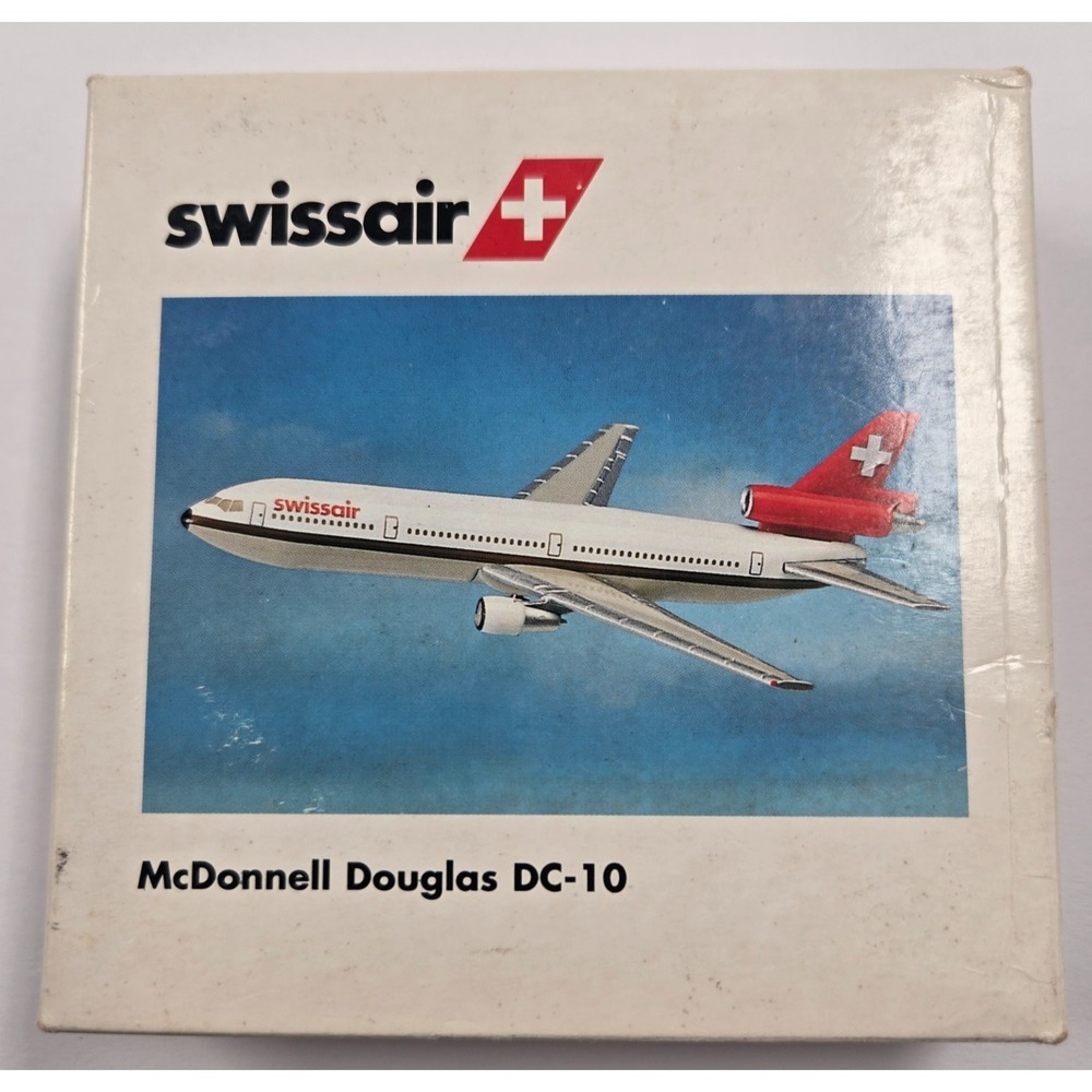 VTG Herpa 1:500 Swissair McDonnell Douglas DC-10 Diecast Mint Model Plane In Box